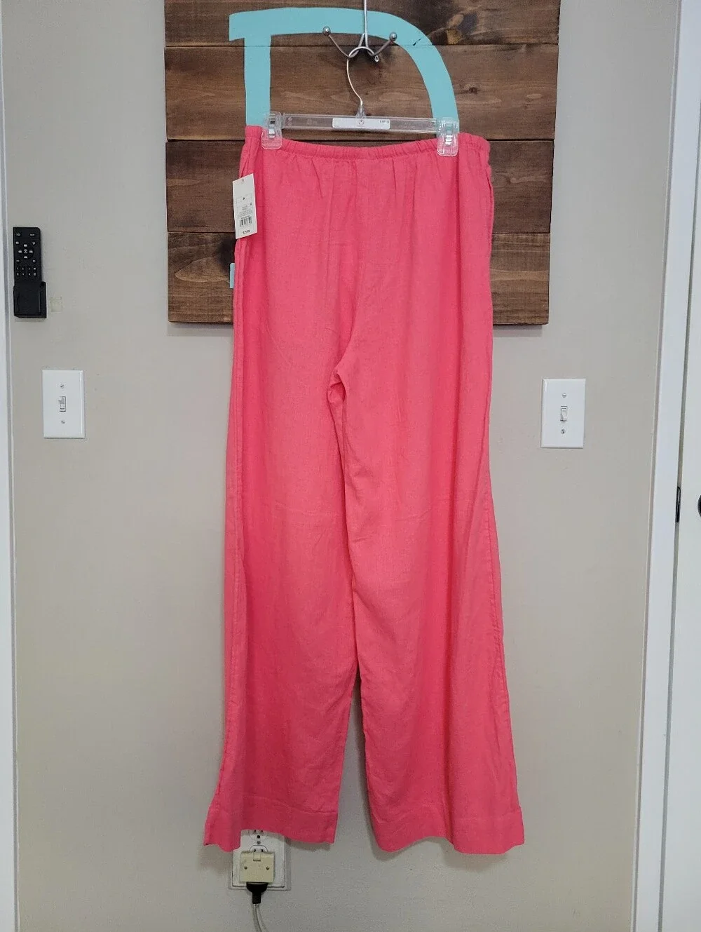 Coastal Coral Pink Two-Piece Button-Front Short Sleeve Top Wide Leg Pants Set